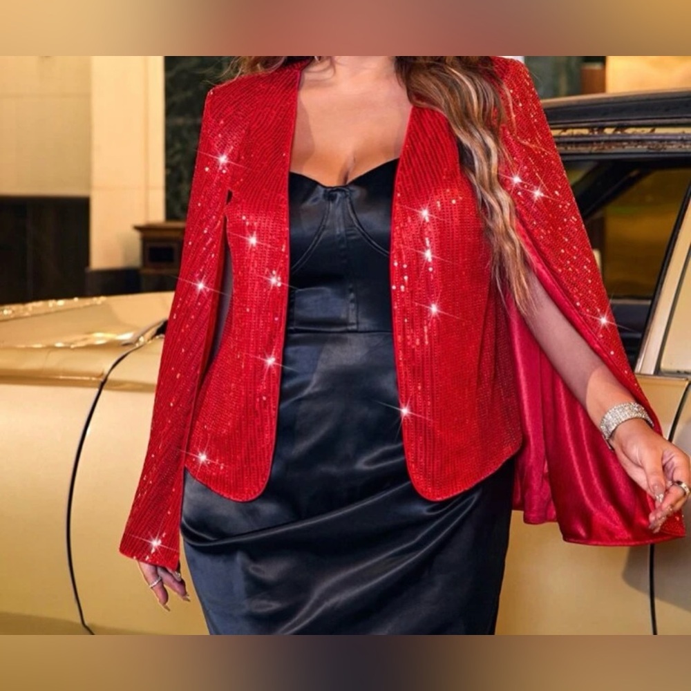 ✨NEW✨4xl Sequin Open Front Cloak/Blazer